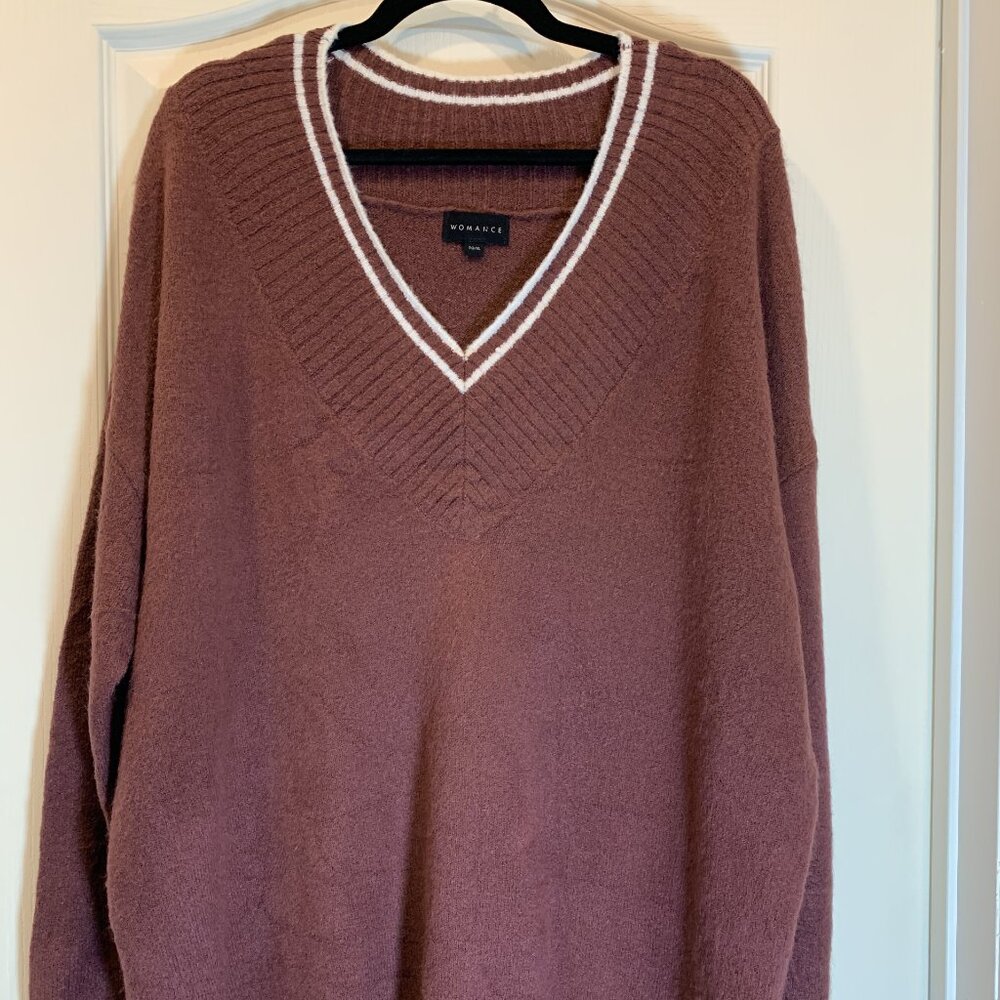 Womance Burgundy Sweater – Women’s XL, Cozy &‎ Stylish